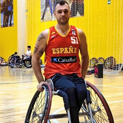 Agustín Alejo coa Selección Española de baloncesto en cadeira de rodas